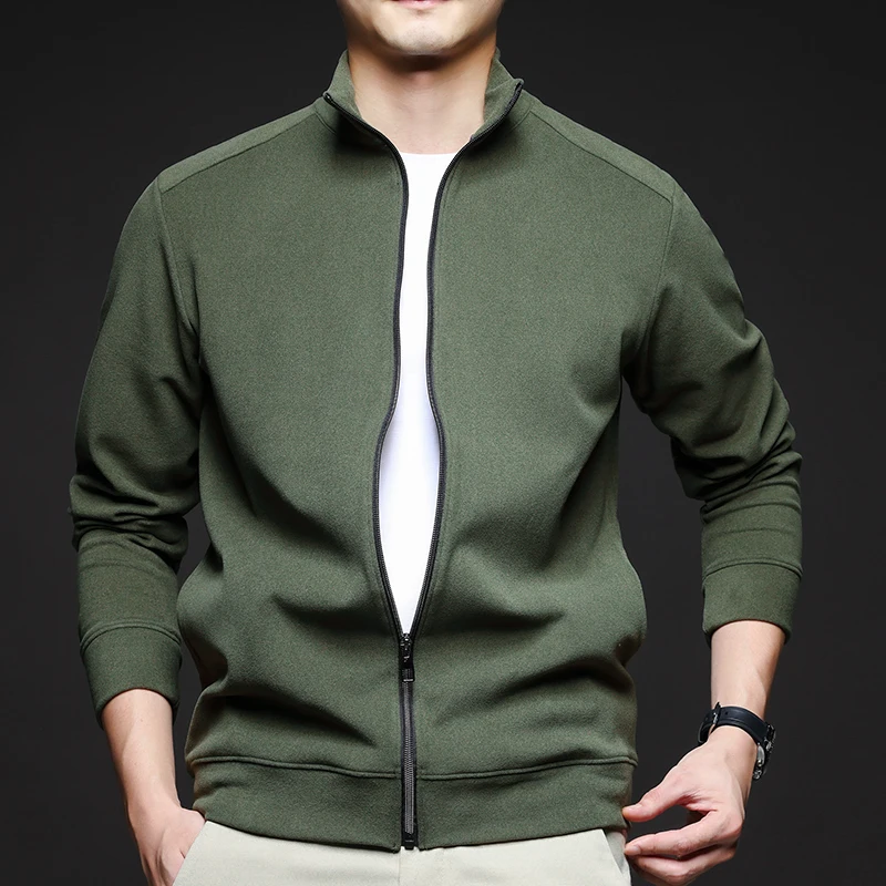 سترة مخملية ألمانية جديدة لخريف وشتاء 2025 مزدوجة الجوانب معطف رجالي بسحاب وياقة واقفة مع قلنسوة دافئة #5