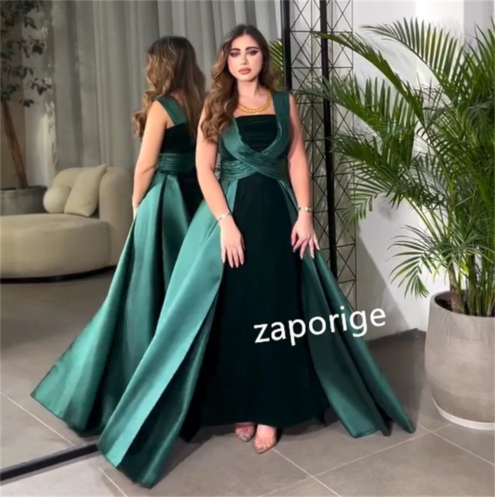 Personalizado simples veludo plissado a linha pescoço quadrado vestidos longos quinceanera tamanhos disponíveis clássico