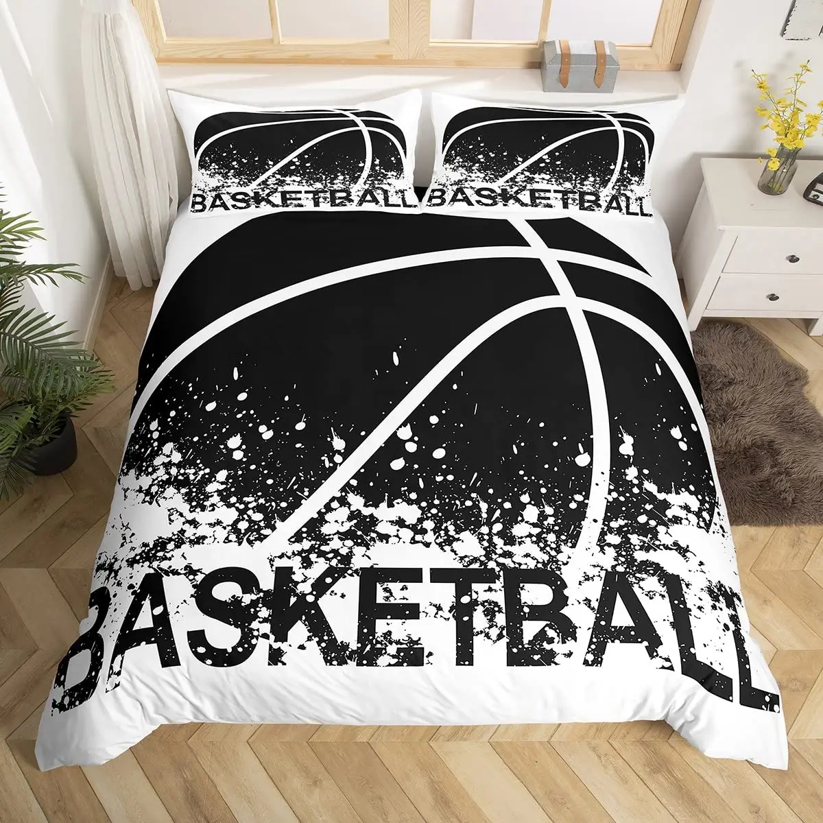

Cool Basketball Bedding Set, Neon Gradient Duvet Cover for Kids Teen Boys Girls, Comforter Cover Decor Room, Quilt Cover 3pcs
