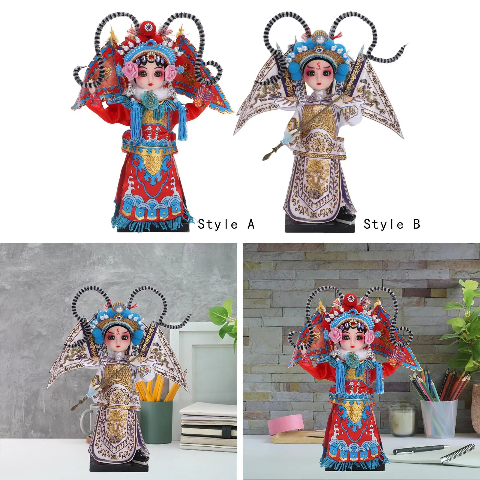 Peking Opera Doll Ornament Traditional for Indoor Fireplace Housewarming