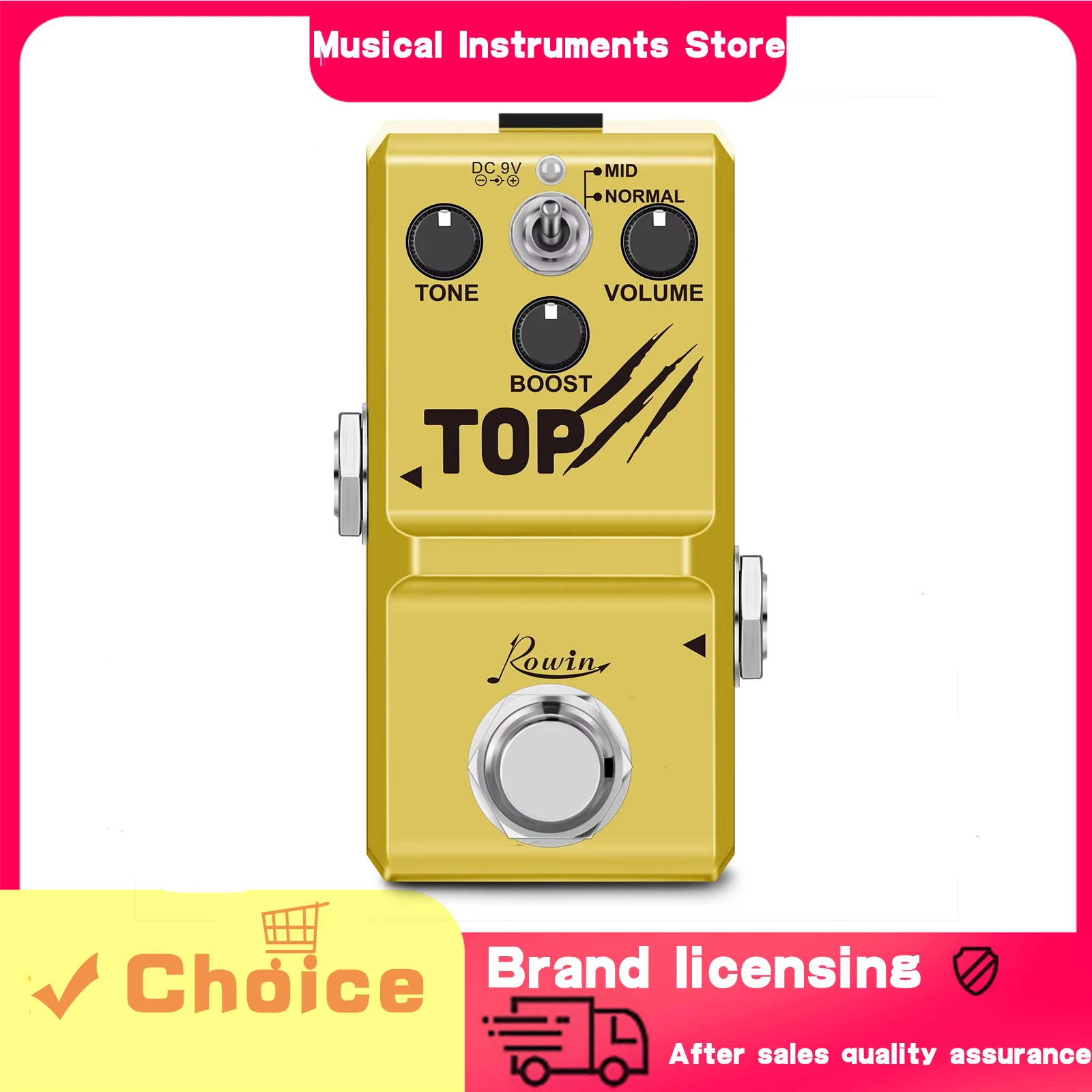 

ROWIN Guitar Effect Pedal Top Excitation EffectsMini Size True Bypass Low Gain Clear Pedal Electric Guitar Accessories