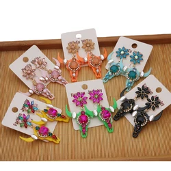 NeeFuWoFu New Gothic Bullhead Hanging Earrings Valentine's Day Thanksgiving Gift Brinco Ear Oorbellen Christmas