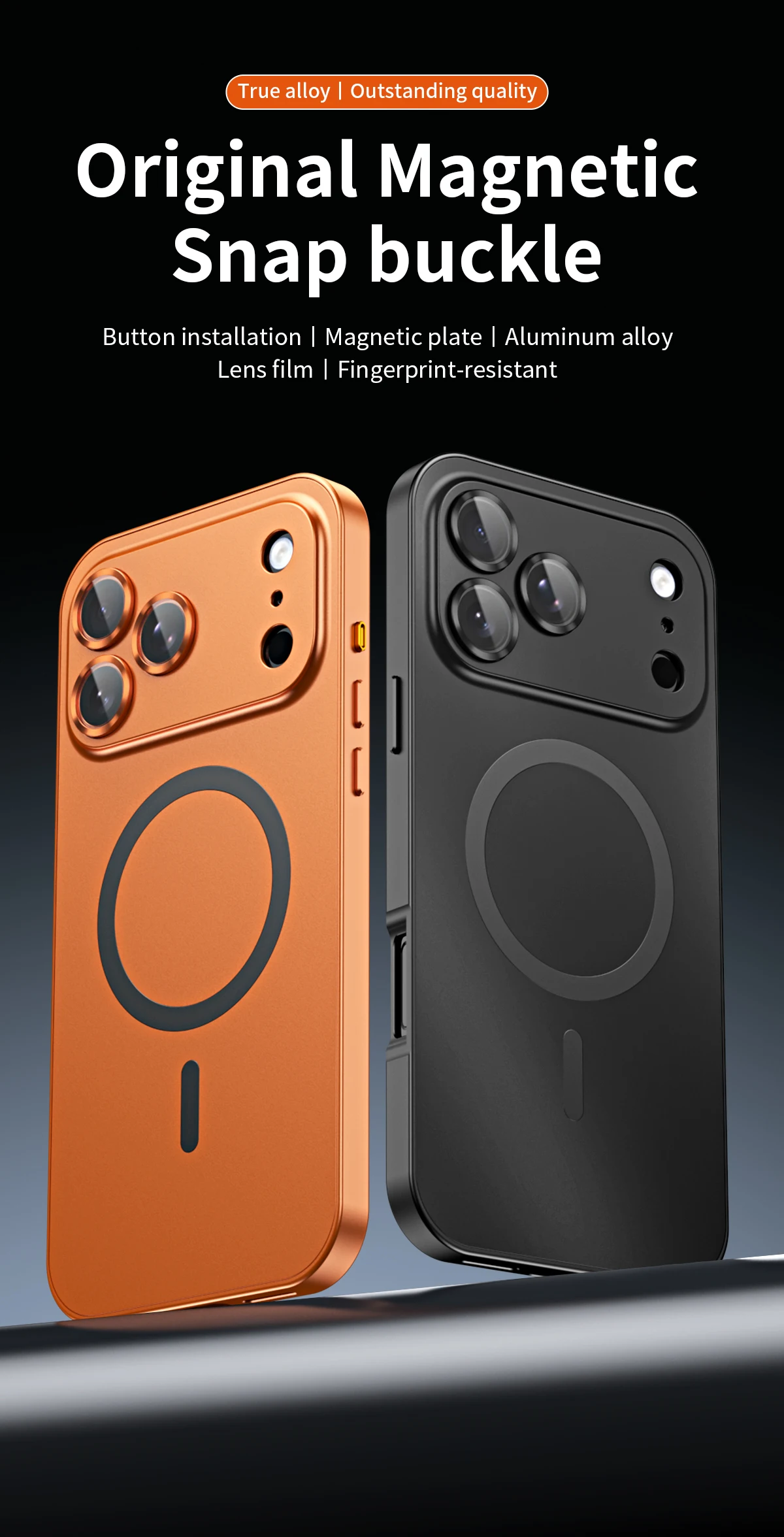 Luxuriöse Aluminium-Magnet-Handyhülle für iPhone 18 17 13 14 15 16 12 Pro Max Plus mit Air Lens Glasschutz und Metall-Handyabdeckung – Detail 1