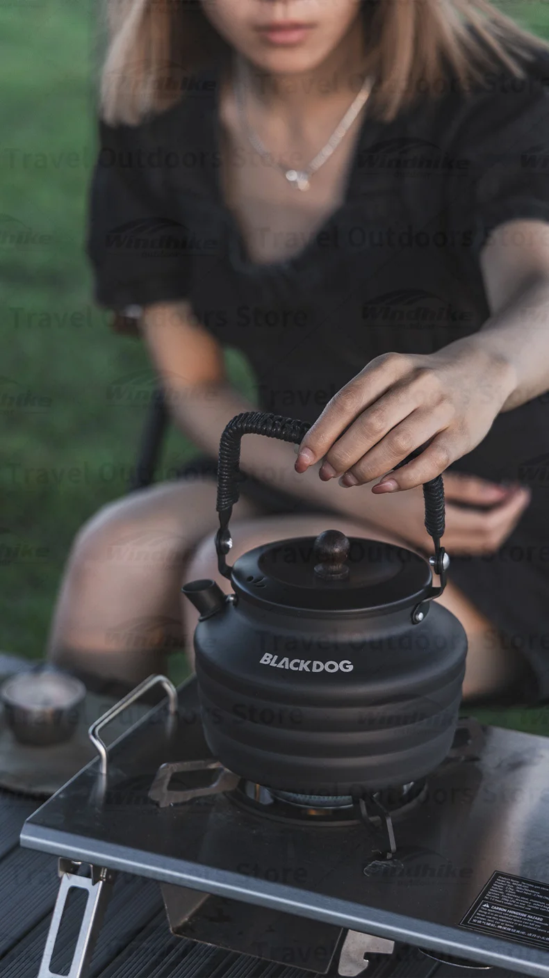 Naturehike BLACKDOG 230g Aluminium-Reisewasserkocher Outdoor Camping Tragbarer Kocher 1,3L Picknick-Teekanne Tee-Kaffee-Kochgeschirr – Detail 9