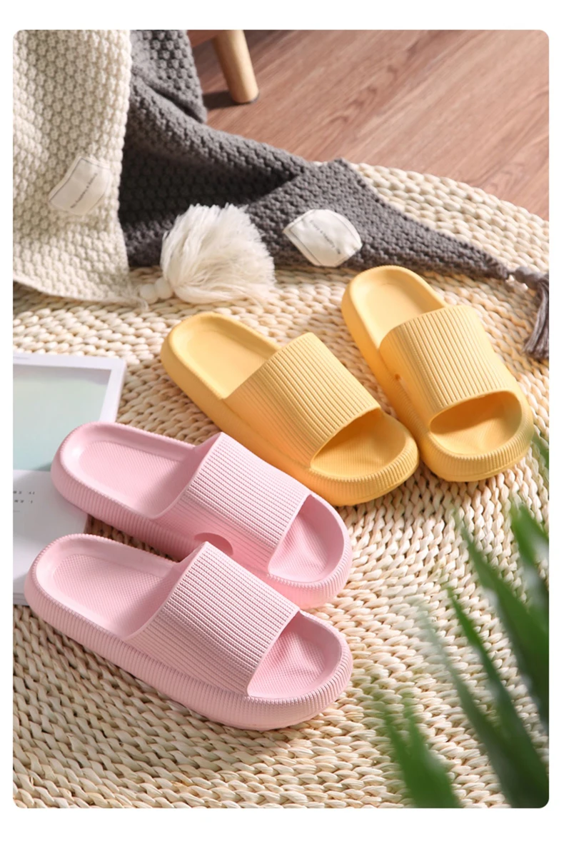 Hausschuhe Männer tragen dicke Sohlen rutschfeste Sommerquarters Badezimmer Dusche Eva Sandalen – Detail 10