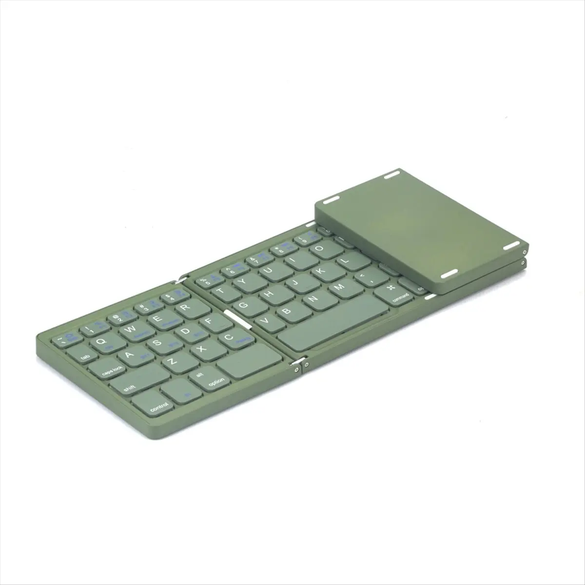 ■★New Arrival Fashion  Foldable Bluetooth Keyboard with Touchpad Mini Wireless Keyboard Storage Three Systems Universal Dark Gre
