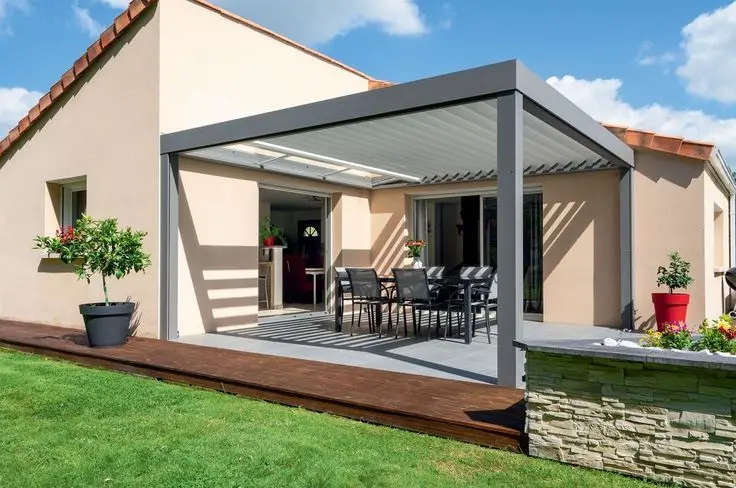 Automated Opening Carports Waterproof Windproof Louvered Motorized Gazebo Garden Garage Sunshade Pergolas Canopy Exterior Gazebo