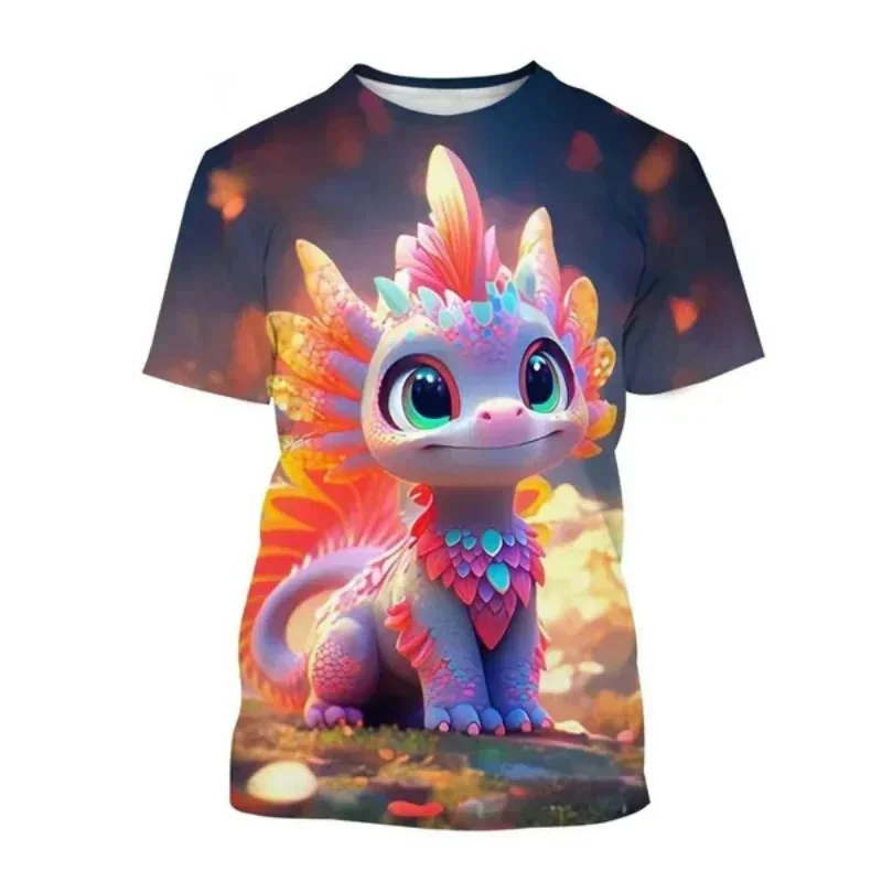 

New 3D Cool Dragon Printed T Shirt Children Fashion Streetwear Tee Shirts For Men Unisex Harajuku Short Sleeves Cute Clothes Top