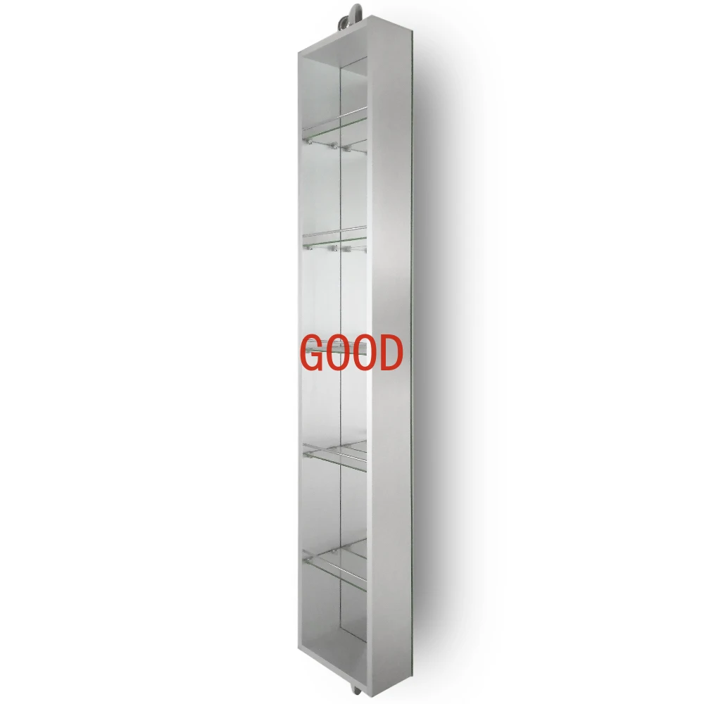 Wall Mount Aluminum Frame Makeup Cabinet Storage Box Rotating Mirror Cabinet