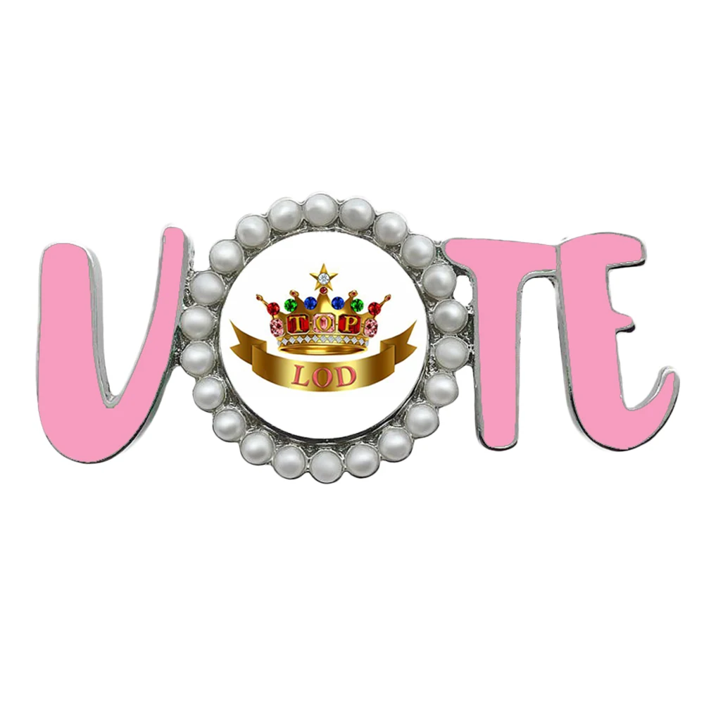 Social Women Group Voting Letters TOP LADIES OF DISTINCTION TLOD Vote Pin Brooch Jewelry