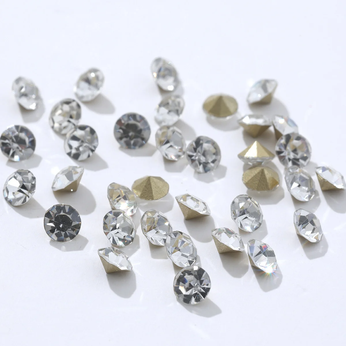 Crystal Nail Art Rhinestone Super Bright Glass Pointed Bottom Glitter Diamond Multiple Sizes Manicure Accessories