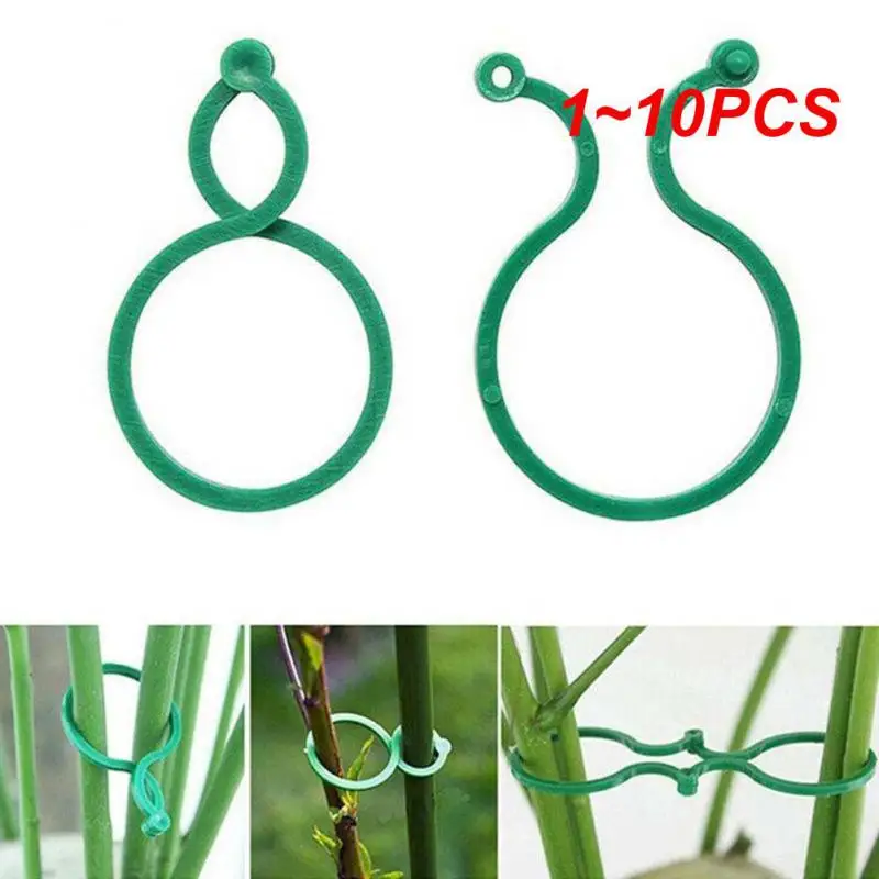 

1~10PCS Garden Plant Clips For Vegetable Growing Upright Plant Holder Green Plastic Bundled Ring Garden Stand Tool Vine Support