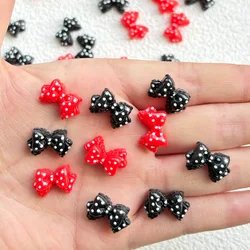 30 Pcs New Kawaii Cartoon Black Red Bow Knot Resin Scrapbook Diy Decorative Hair Clip, Pendant Jewelry Manicure Accessories A52