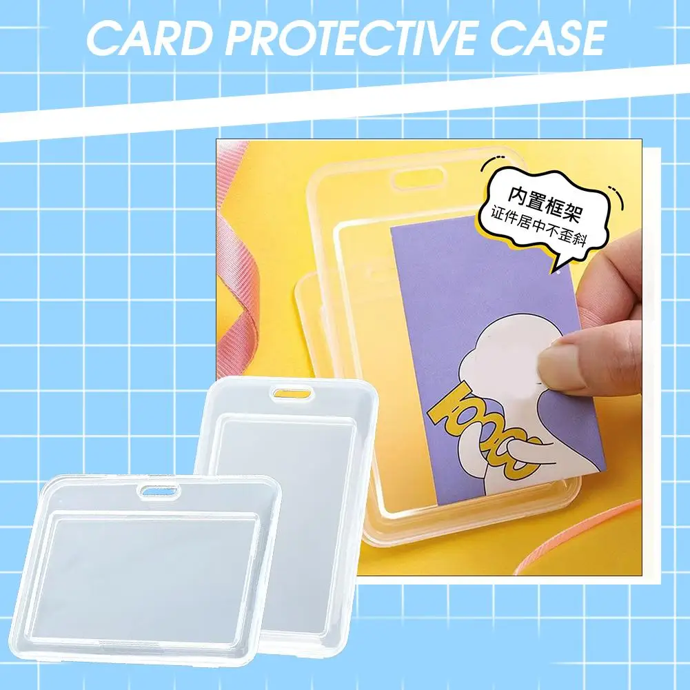 Acrylic Cover ID Card Holder Student Bus Meal Card Case Transparent Relief Material Cartoon Plastic Design ﻿ Card Sleeve Y2H3