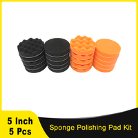 5 Inch 125MM Sponge Polishing Pad Kit 5 Pcs Foam Wax Buffer Polisher Attachment for Car Buffer Compounding Polishing and Waxing