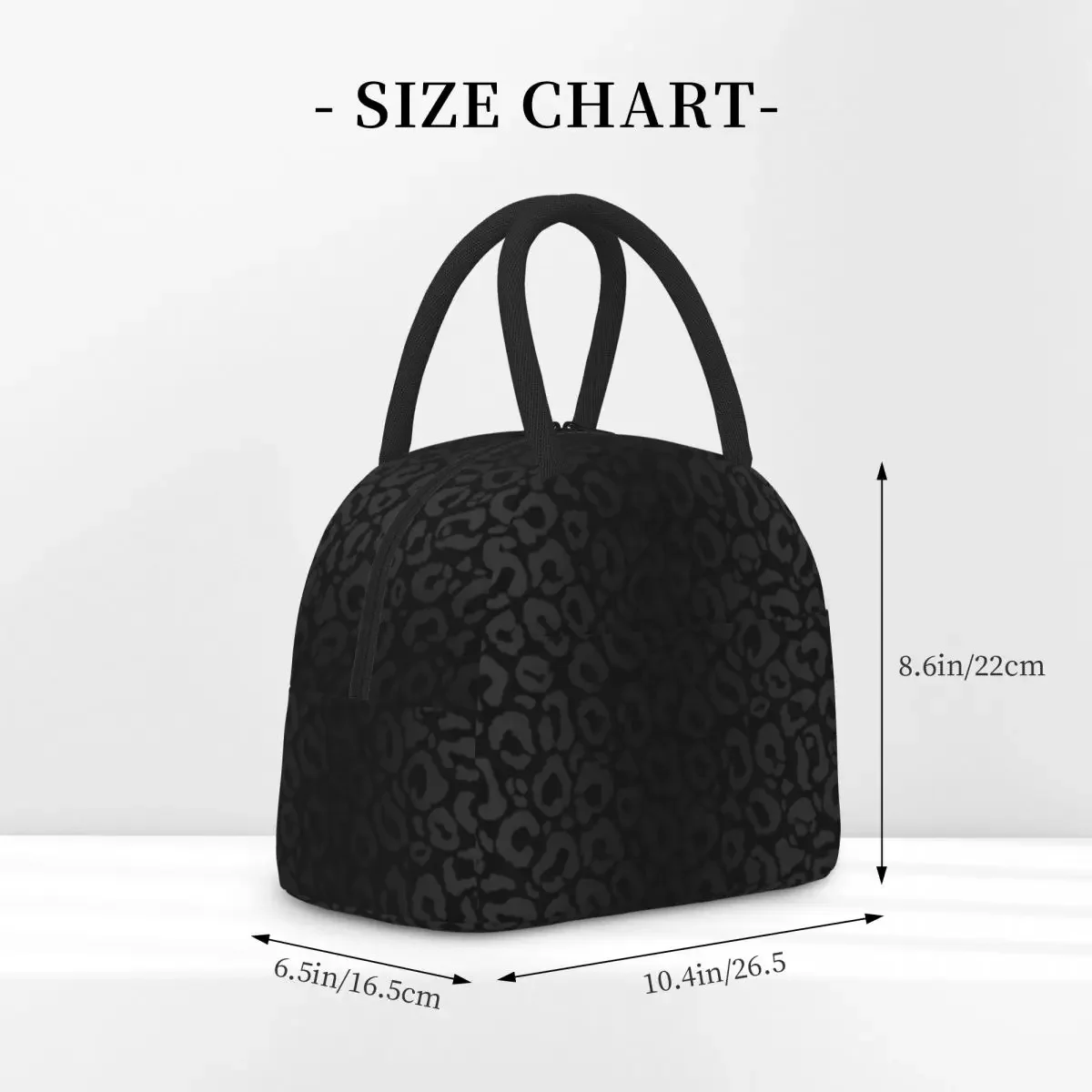 Black Leopard Print, Cheetah Skin Insulated Lunch Bag for Women Children Portable Food Boxes Thermal Lunch Box Tote