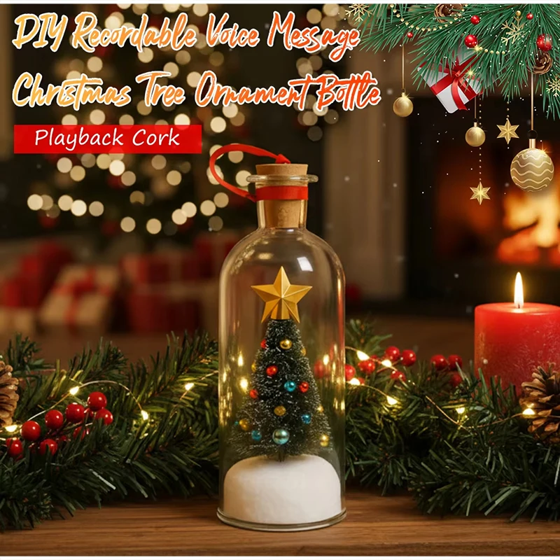 Weihnachtsbaum-Segenflasche Vintage Glas Schneeszene Ornament Kreative Weihnachts-Tischdekoration Festliches Partygeschenk – Detail 6