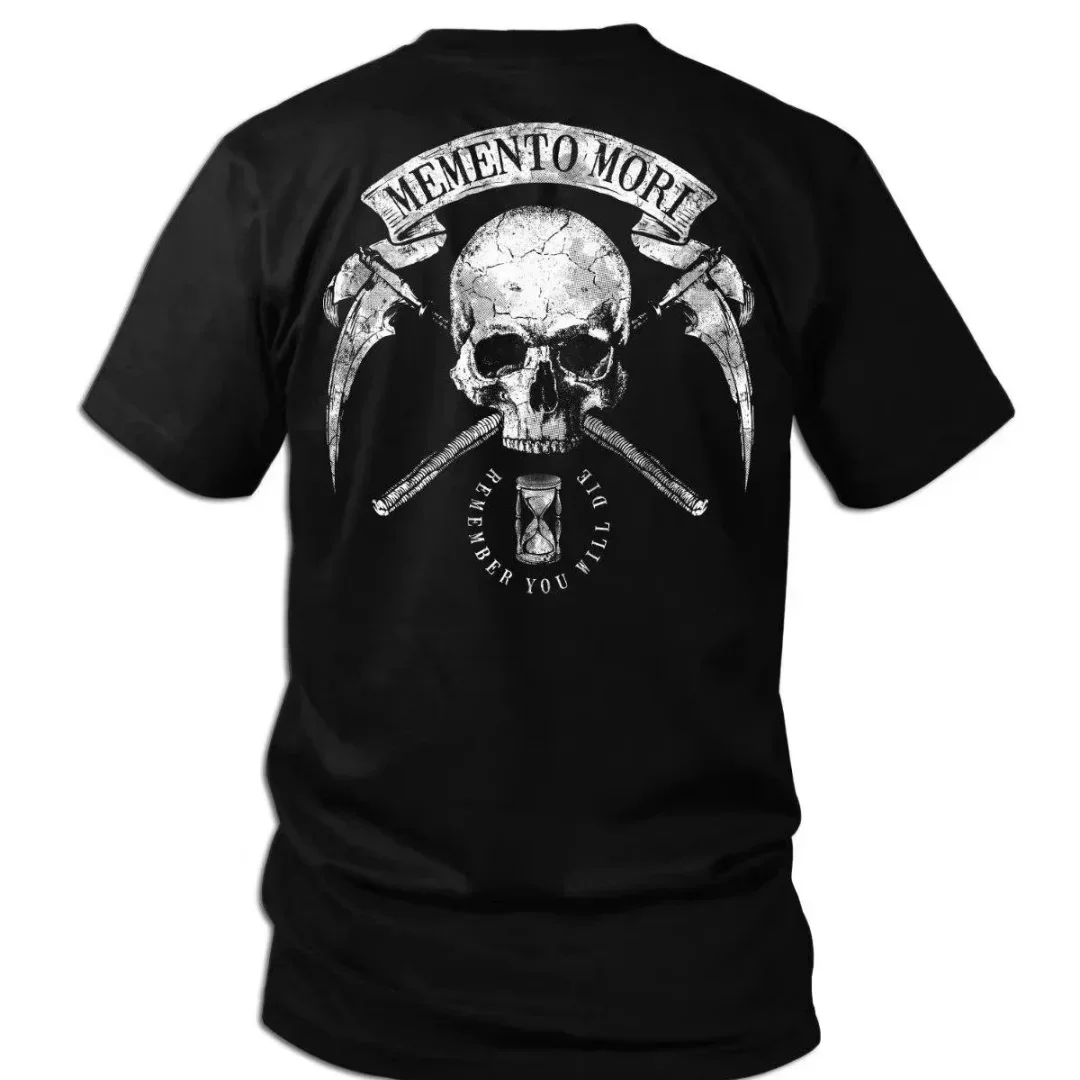 2026 New Vintage 3D Memento Mori Printed Men's T-shirt Trend Cool Street Crew Neck Short Sleeve Summer Casual Man Streetwear