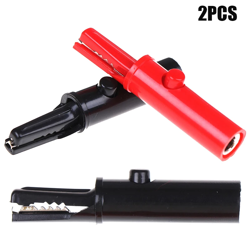 2PCS Push Button Type Full Protective Alligator Clip For Professional Multimeter