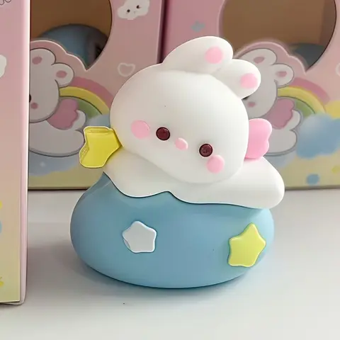 5-Piece Set of Rainbow Bunny-Shaped Pencil Sharpeners, Cartoon Cute Pencil Sharpeners for Children and Elementary School Students, Portable Mini Sharpeners, Desktop Decorations, Cute Strawberry Bunny