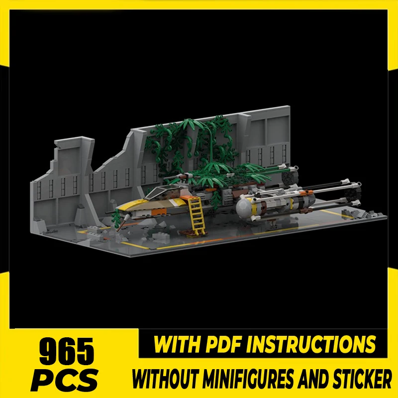 

Star Movie Model Moc Building Blocks Abandoned Y Wing Diorama Model Technology Brick DIY Assembly Construction Set Toy