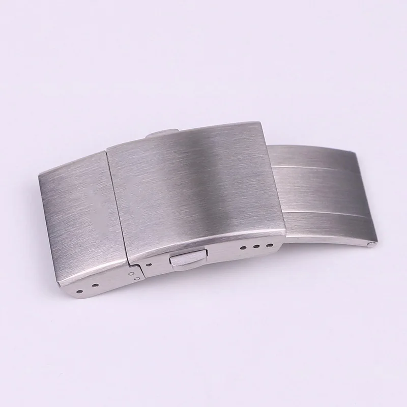 

XIANERSHANG New L-ongines Logo Belt Buckle Brushed 316 Stainless Steel Double-Press Folding Buckle 19MM Original Fold Over Clasp