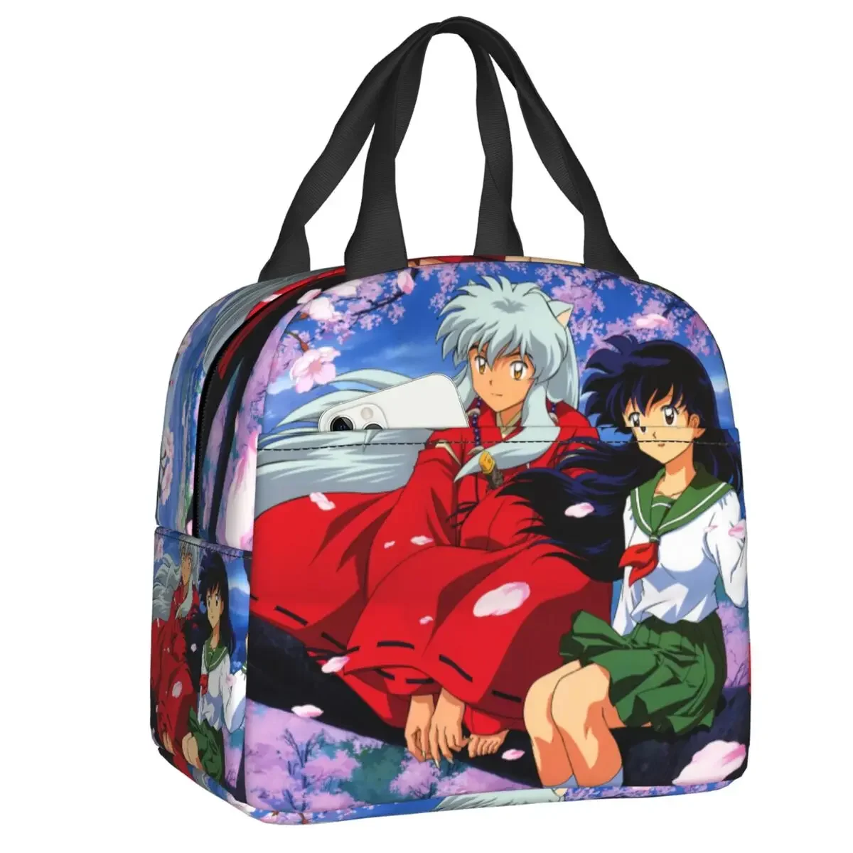 

Изолированная обеденная сумка с изображением демона аниме Inuyasha Kagome Higurashi, перезаряжаемый охладитель, Термальный бэнто-бокс для женщин, детские школьные пакеты для еды