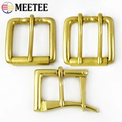 Meetee 3.9 centimetri Larga Cintura Fibbie In Ottone Puro Spille Fibbia Apertura Rapida degli uomini di Fuoco Testa Cintura Fit 3.6-3.8 centimetri FAI DA TE Jeans Artigianale In Pelle