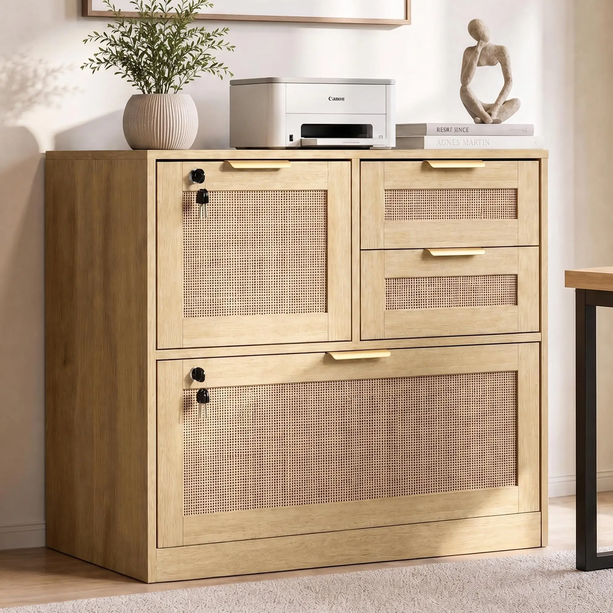 4 Drawer File Cabinet with Lock, Printer Stand Lateral