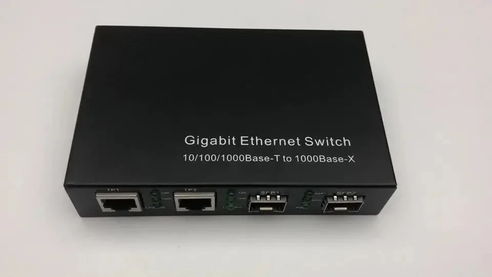 2 SFP Slots+  10/100/1000M Gigabit Media Converter