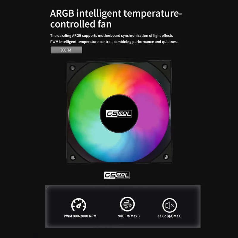 6-Heatpipe 120mm PWM 4-Pin Quiet CPU Cooler Fan Compatible with Intel LGA 1700/1200/2011/X79/X99 & AMD AM5/AM4