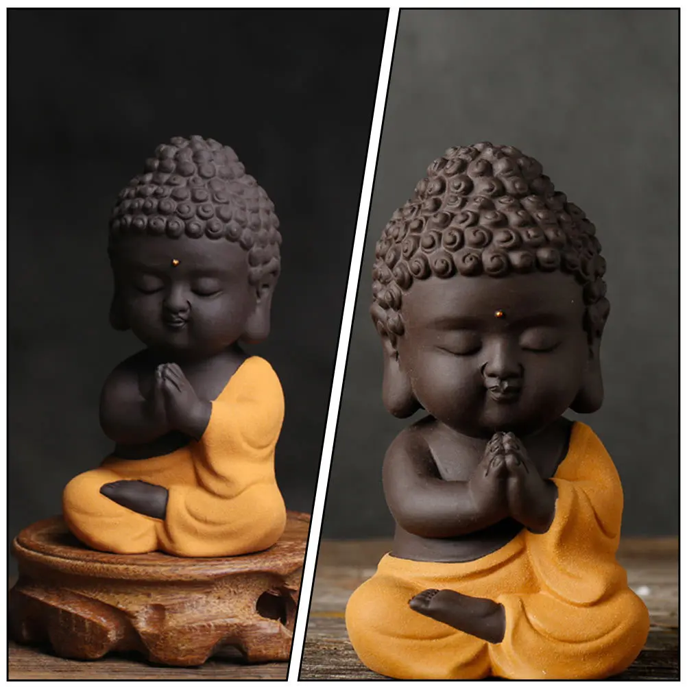 

1Pcs Tea Pet Adornment Buddha Shaped Desktop Decoration Fine Polish Smooth Surface Creative Home Table Ornament for Tea Lovers