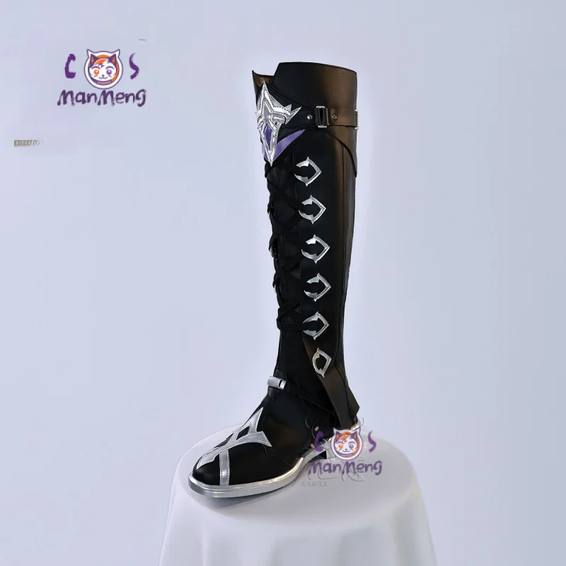 Kyryll Chudomirovich Flins Cosplay Genshin Impact Shoes Halloween Party New Fashionable Leather Long boots Men Women High Heels
