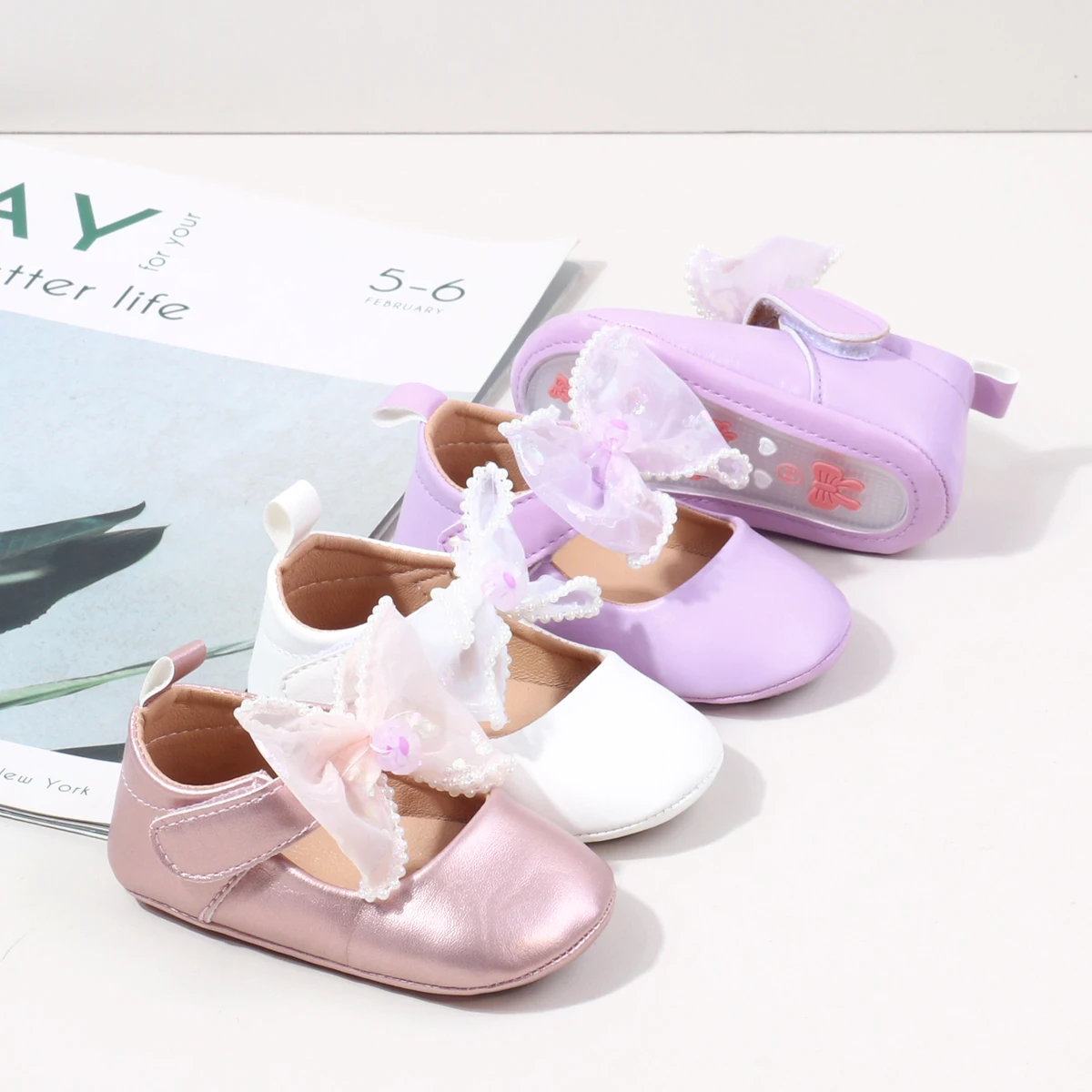 أحذية جلدية جديدة غير لامعة للربيع والخريف أحذية فردية مع ربطات عنق على شكل أميرة للأطفال الذين يتعلمون حذاء المشي #6