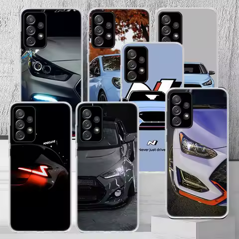I30N Blue Car Phone Case for Samsung Galaxy A15 A14 A13 A12 A55 A54 A53 A52 A35 A34 A33 A32 A25 A24 A23 A22 A05S A04S A03S