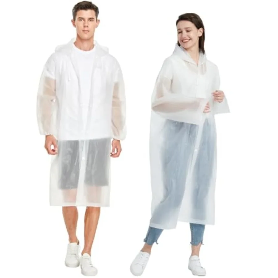 

TYLIN Reusable Rain Ponchos for Adults, 2 Pcs Raincoats, Men's and Women's Raincoats, Family Pack Ponchos
