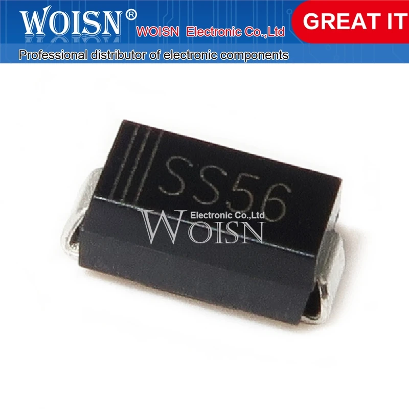 50PCS SMD Schottky diode SS56 SR560 SMB DO-214AA