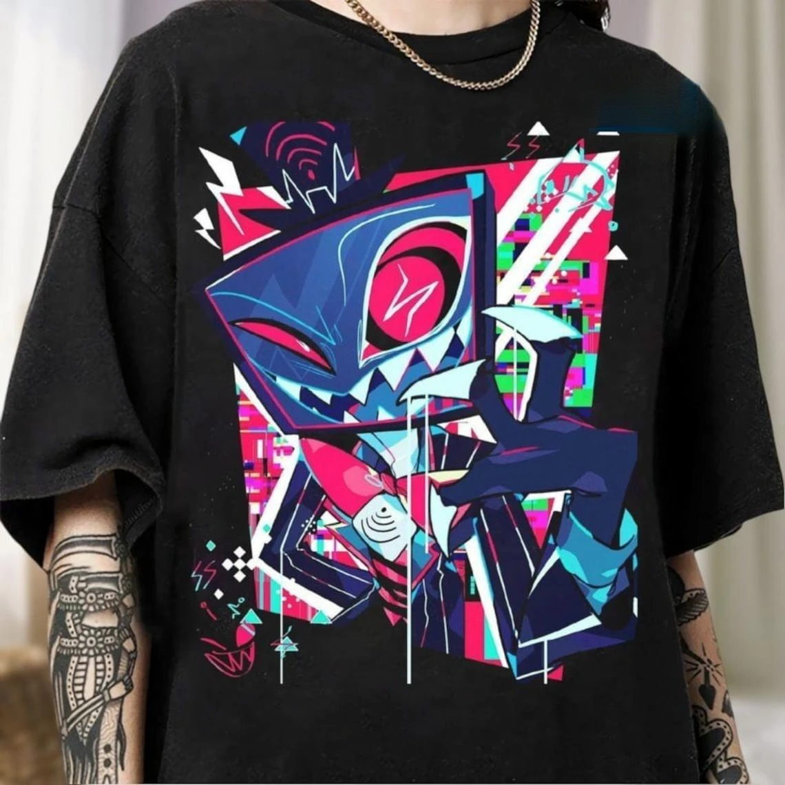 Summer Hazbin Hotel Alastor What Now Jumbo Charcoal T-Shirt Unisex Graphic Cotton Tee Printing High-end Luxury Unisex Style