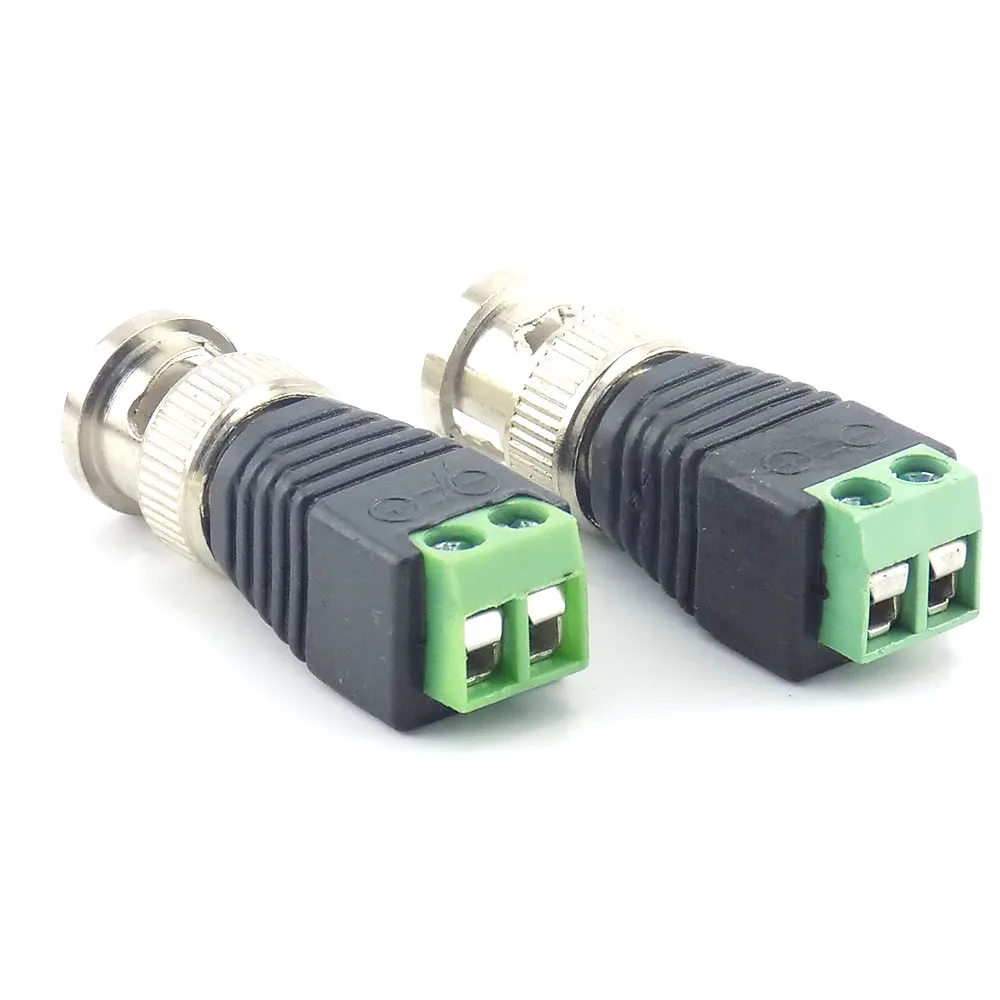 5 buah DC BNC konektor laki-laki Aksesori steker pengawasan sistem Video Balun adaptor keamanan Coax CAT5 untuk kamera CCTV