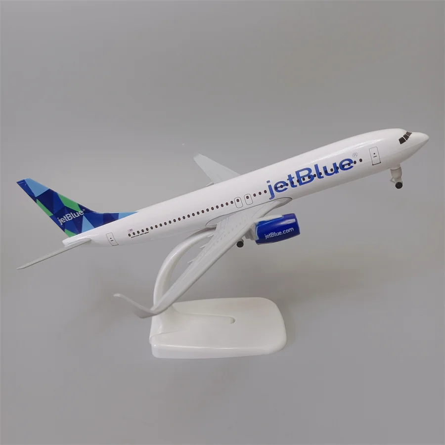 20cm Alloy Metal USA Air JET BLUE JetBlue Airlines Boeing 737 B737 Airways Diecast Airplane Model Plane Aircraft w Landing Gears