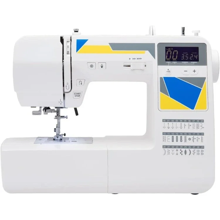 MOD-30 Computerized Sewing Machine with 30 Built-In Stitches, 3 One-Step Buttonholes, Drop Feed and Accessories