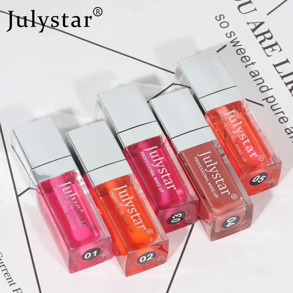 Julystar Lip Glazuur Lippenbalsem Vocht Transparant Gelei Kleur Lip Hydraterende Olie Lip Verhelderende Vrouwelijke Make-Up Lip Cosmetisch