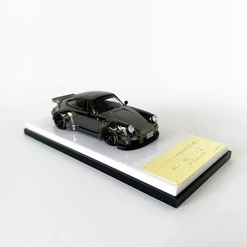 MC 1:64 Toy Model Car RWB930 Wide Body Alloy Sport Vehicle Collection -Chrome Gunmetal Black