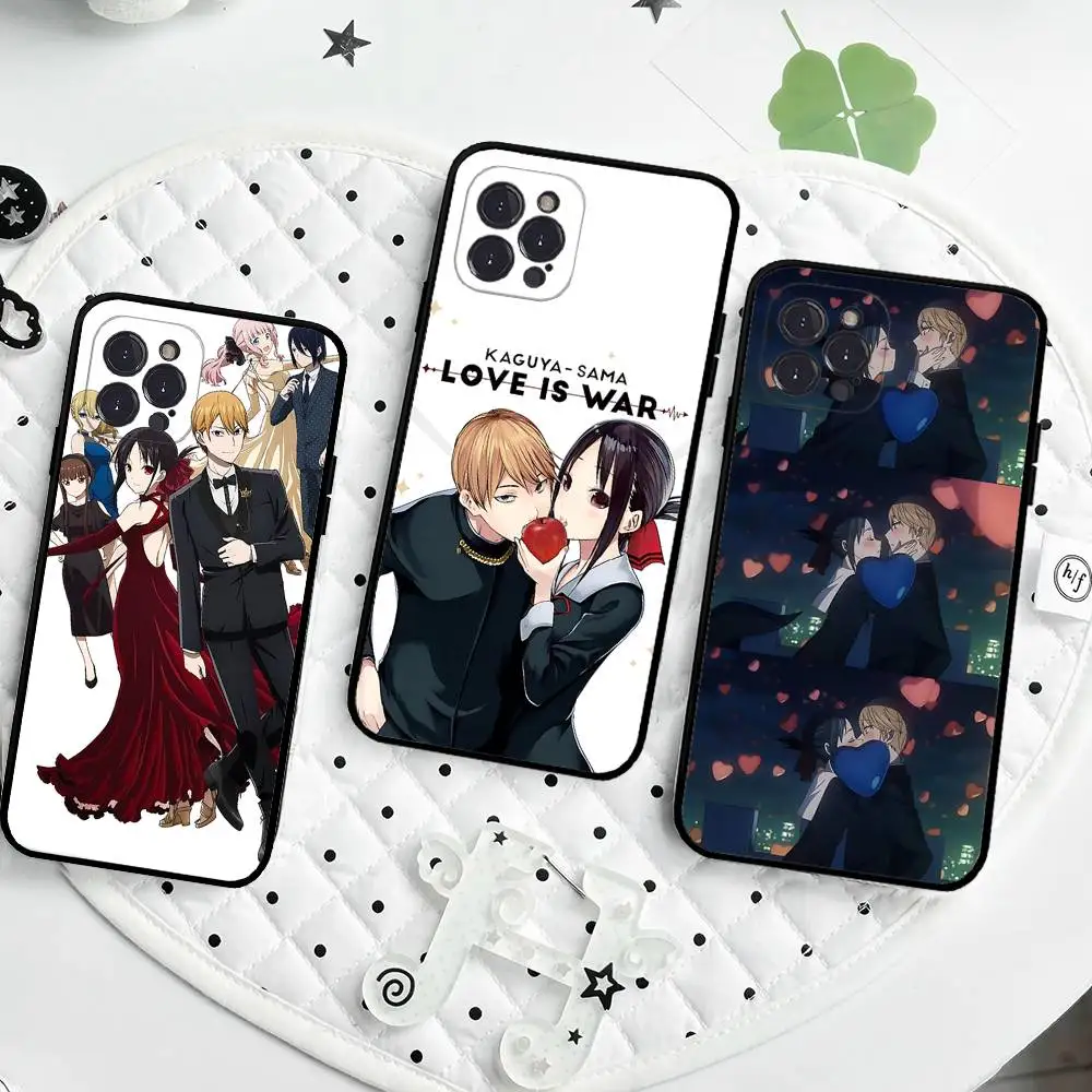 Kaguya Sama Love Is War Handyhülle für iPhone 16 Pro Max 15 17 Plus 14 13 12 Mini 11 Schwarze Hülle