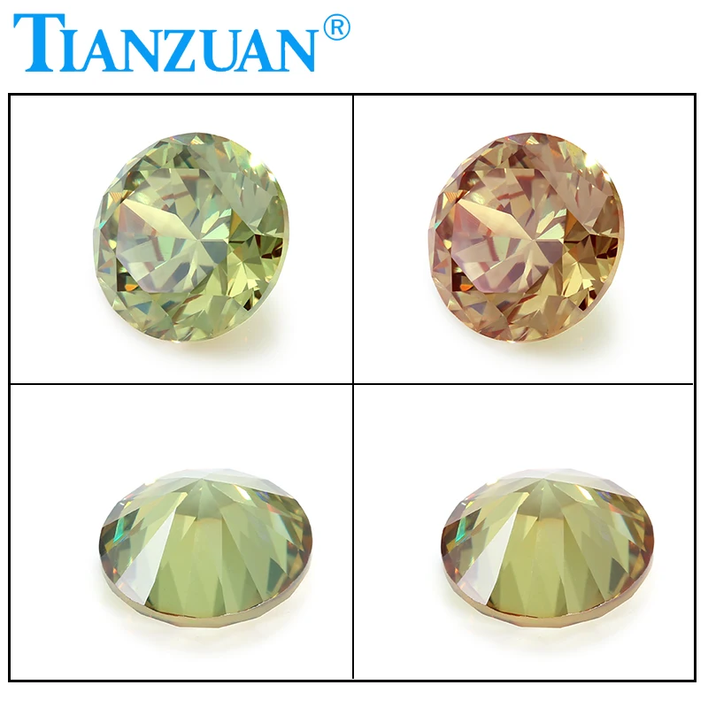 8mm 12mm Color Change Cubic Zirconia Diaspore Round Shape Diamond Cut Loose CZ Stone Synthetic Gems Beads