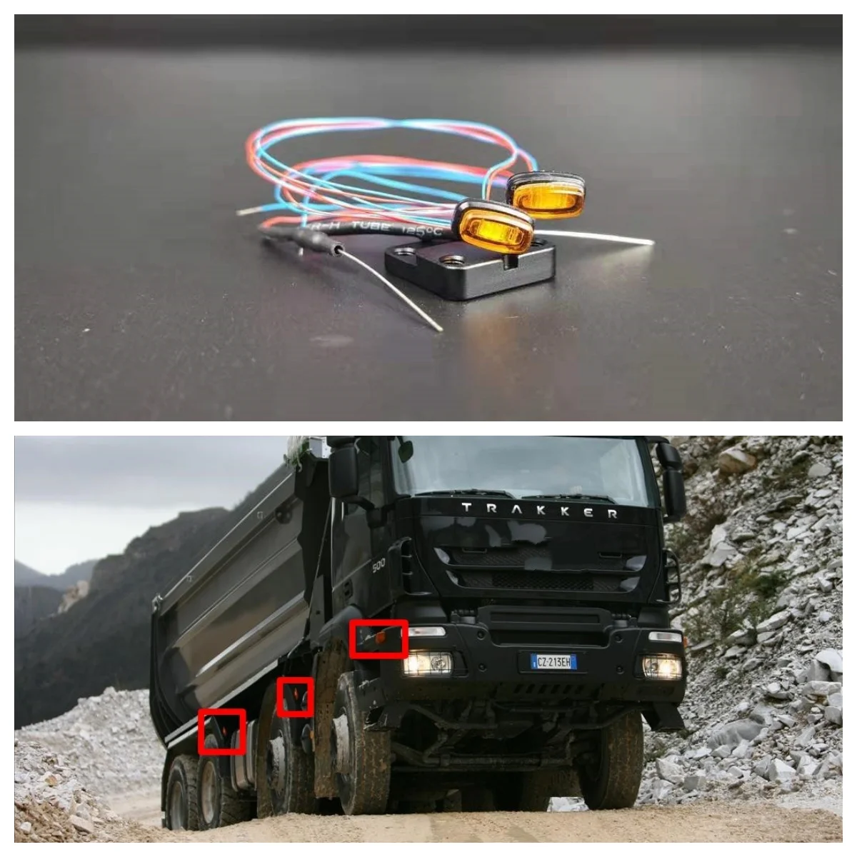 LED Marker Lights Warning Lights for Tamiya 1/14 RC Truck Sca 770s Benz MAN Volvo Upgrade Parts
