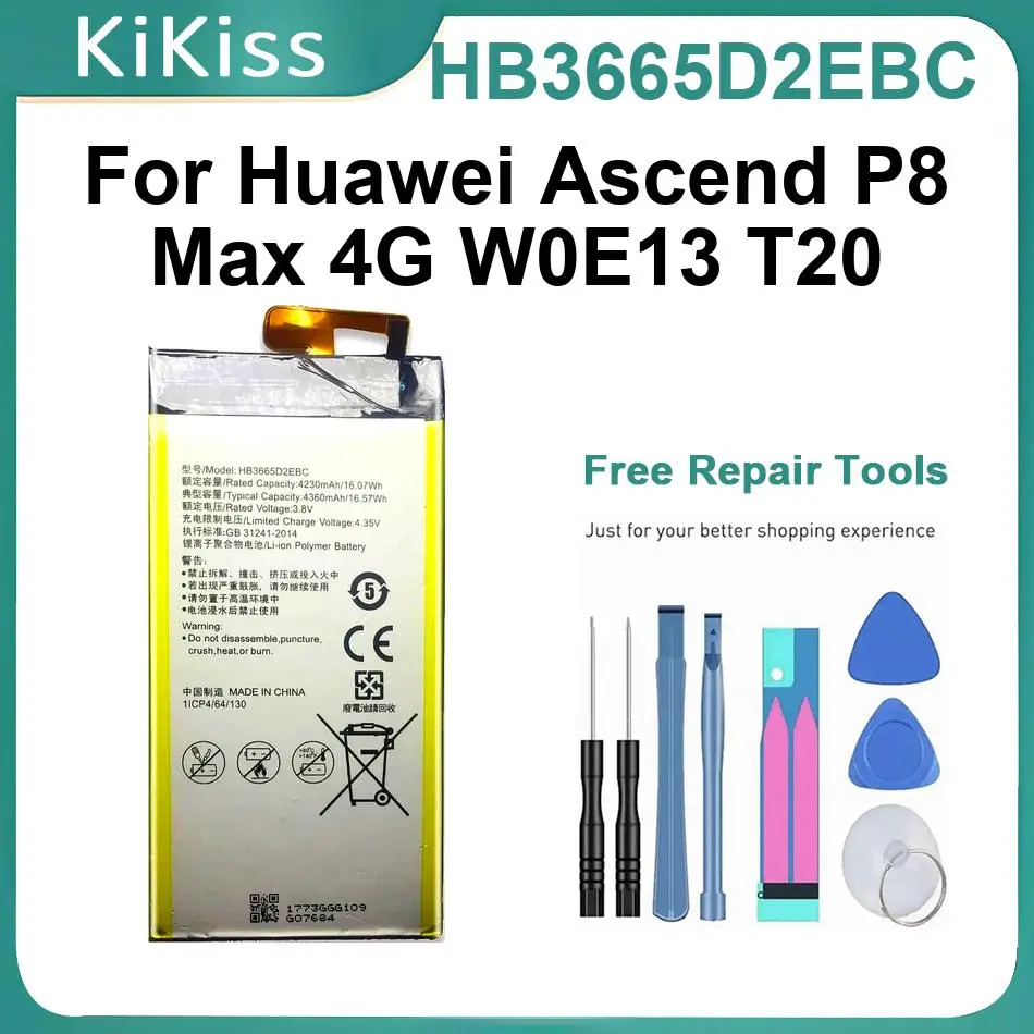 Li-Ion Polymer Batteries HB3665D2EBC For Huawei Ascend P8 Max 4G W0E13 T20
