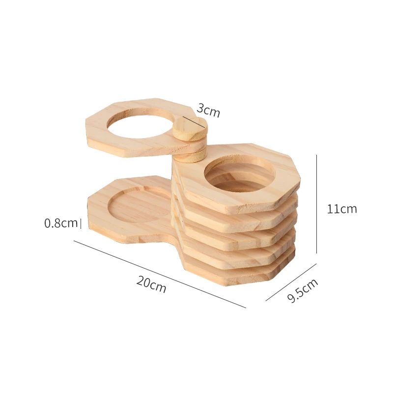 Wooden Pen Holder, Creative Desktop Pencil Holder Makeup Brush Organizer 360° Rotating Cosmetic Storage Rack Stationery Box