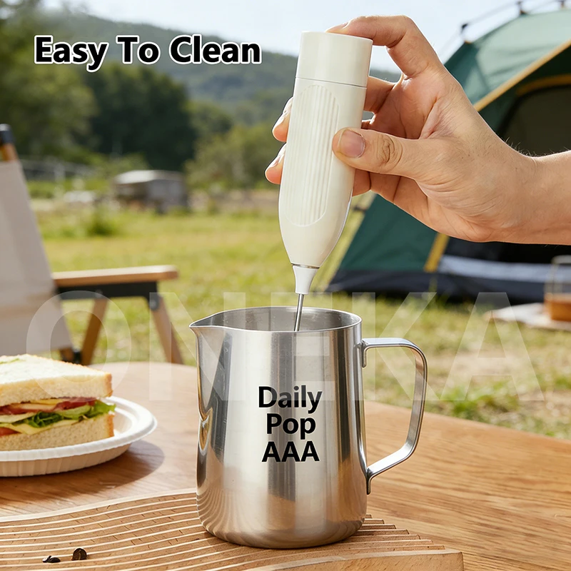 

Ручной вспениватель молока, миксер для взбивания кофе, электрический вспениватель молока, сухая машина для приготовления капучино на батарейках, идея подарков для любителей кофе