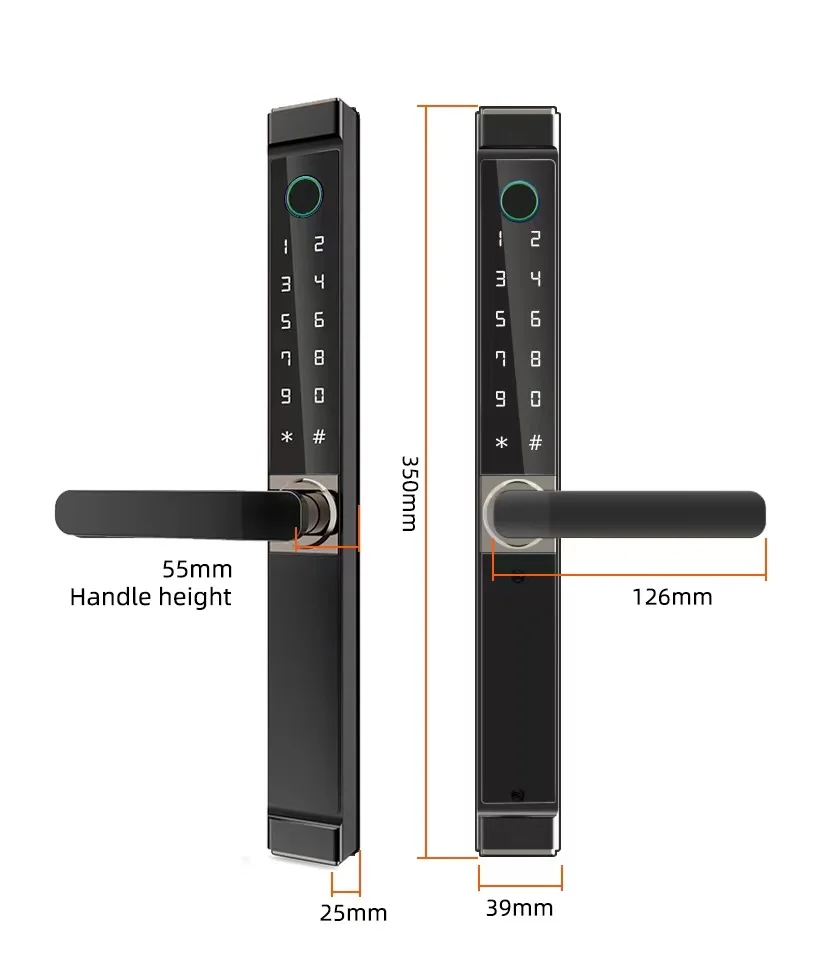 July003 Digital Lock with Double Side Fingerprint Security Biometric Fingerprint Smart Door Lock with Tuya Wifi TTlock App